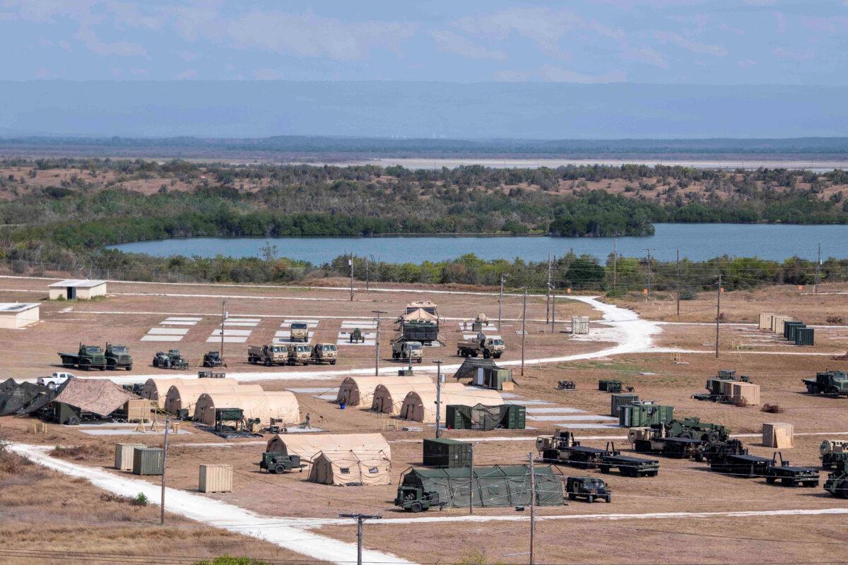 Newly erected holding tents for detained migrants at the U.S. Naval Station in Guantánamo Bay, Cuba, on Feb. 21, 2025. (U.S. Navy/AFN Guantanamo Bay Public Affairs via Reuters)