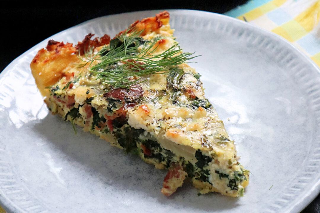 Brunch on Potato Crust Quiche With Spinach, Feta, and Bacon