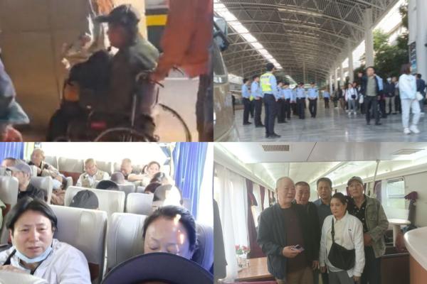 Shanghai petitioners are forcibly escorted back to Shanghai by train on April 29, 2025. (Courtesy of Anonymous Petitioner)