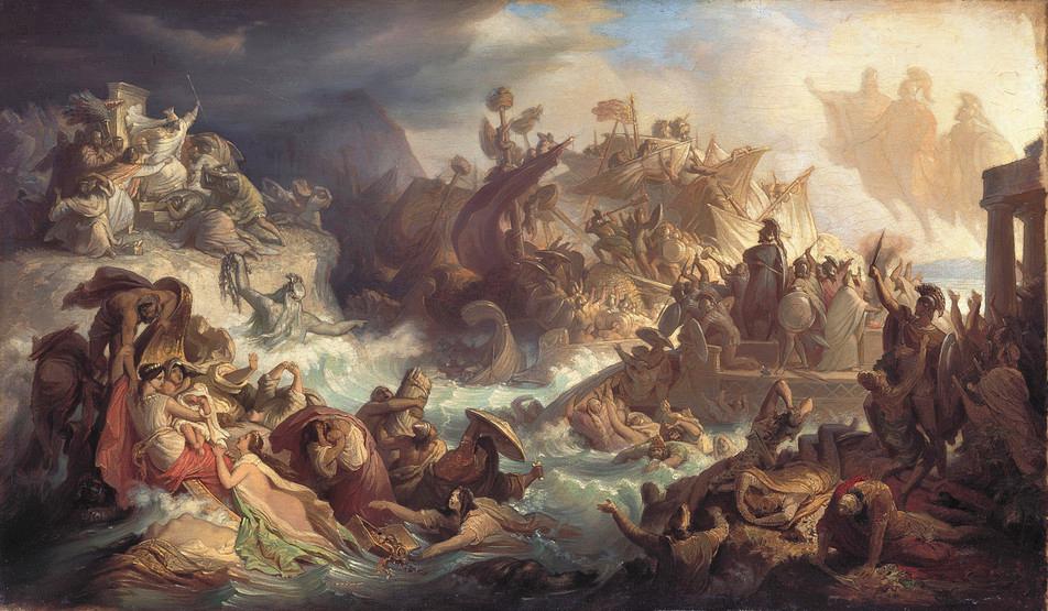 "Battle of Salamis," 1868, by Wilhelm von Kaulbach. Oil on canvas, Munich. (Public Domain)