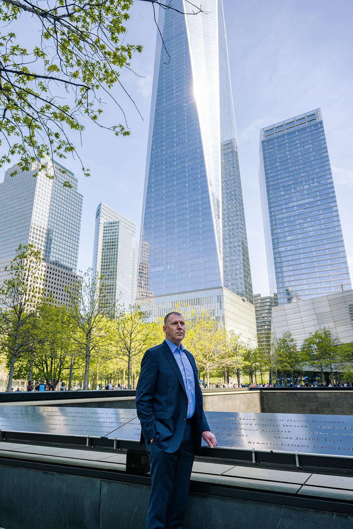 Meek visited Ground Zero in spring 2025. It was his first time back since 9/11. (Adhiraj Chakrabarti for American Essence)