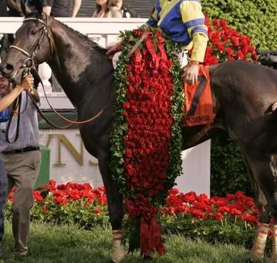The official Garland of Roses is presented in the winner's circle after the race. (<a href="https://en.wikipedia.org/wiki/User:Craiglduncan">Craiglduncan</a>/<a href="https://creativecommons.org/licenses/by-sa/3.0/">CC BY-SA 3.0</a>)