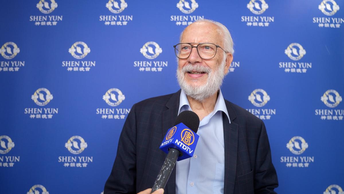 Claude Richet enjoyed Shen Yun at the Palais des Congrès in Paris on May 2, 2025. (NTD)