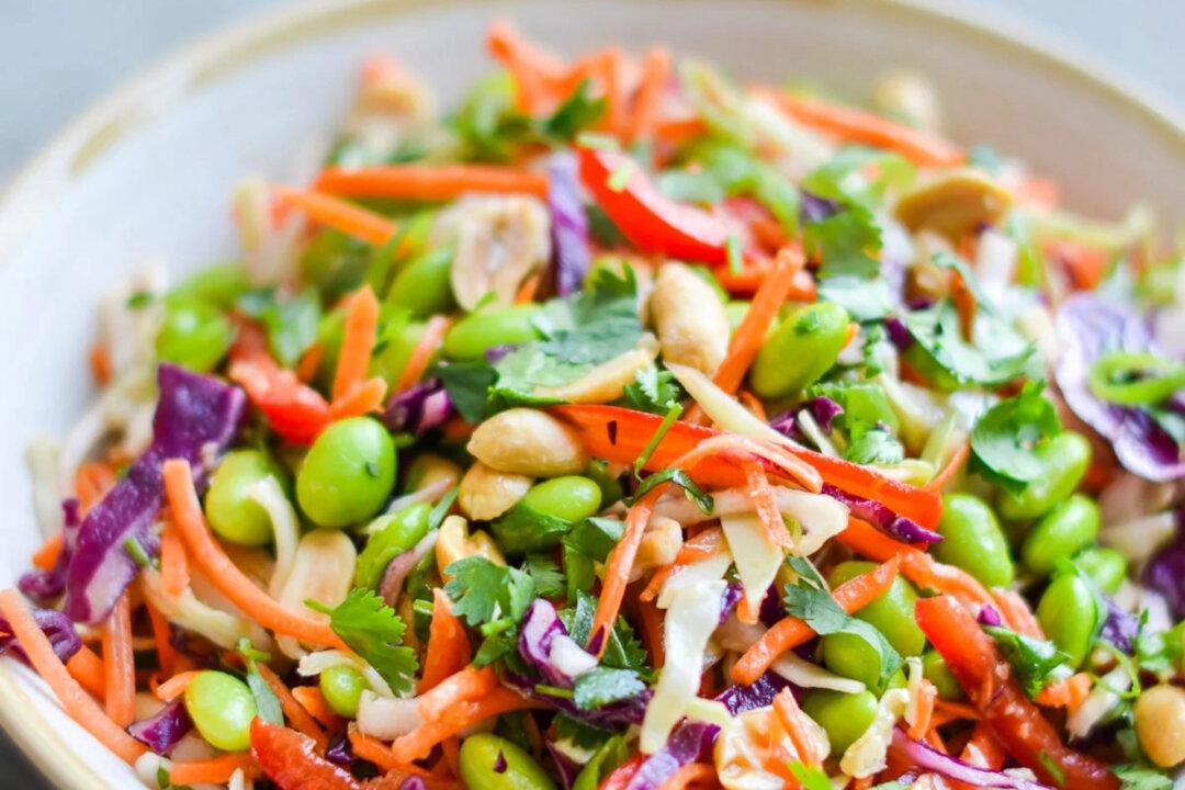 Asian Slaw With Ginger Peanut Dressing
