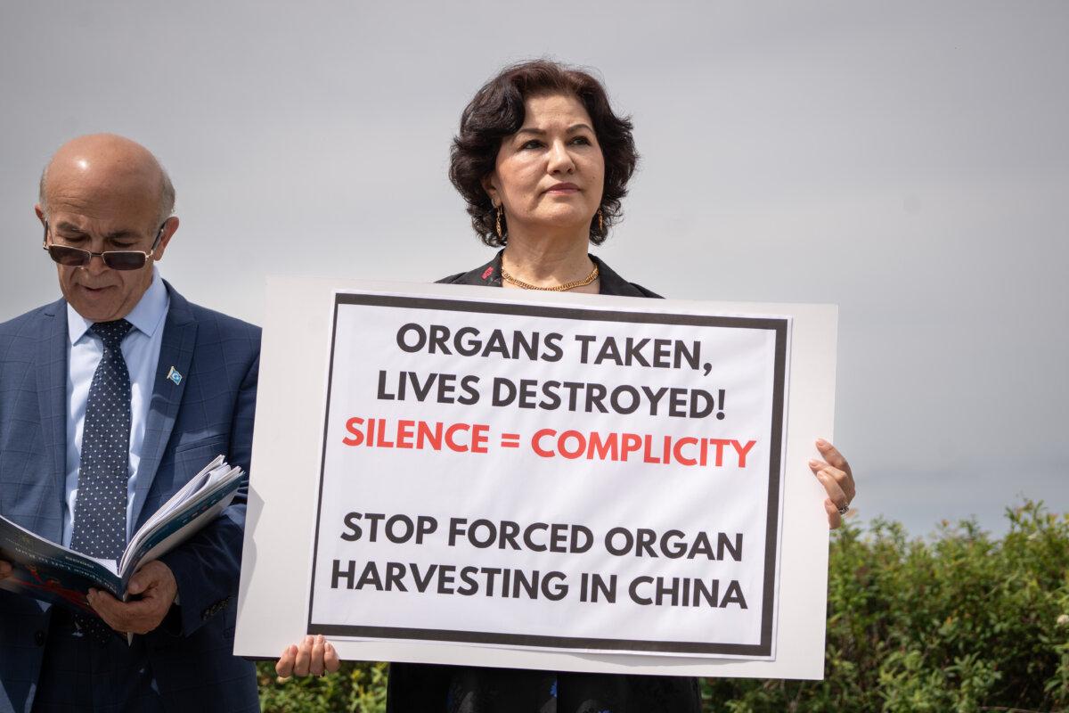 Rushan Abbas, founder of the Campaign for Uyghurs, speaks about the Stop Forced Organ Harvesting Act, passed by the House, on Capitol Hill in Washington on May 7, 2025. (Madalina Vasiliu/The Epoch Times)