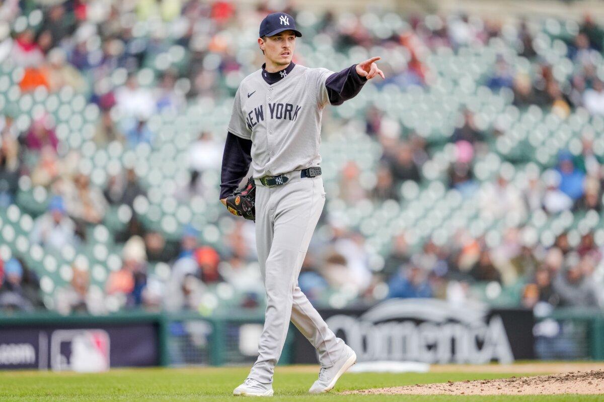 Yankees’ Pitching Ace Max Fried Finding Early Success | USNN World News Max Fried #54 of the New York Yankees points at the Detroit Tigers in the bottom of the seventh inning at Comerica Park in Detroit, Mich., on April 09, 2025. (Nic Antaya/Getty Images)