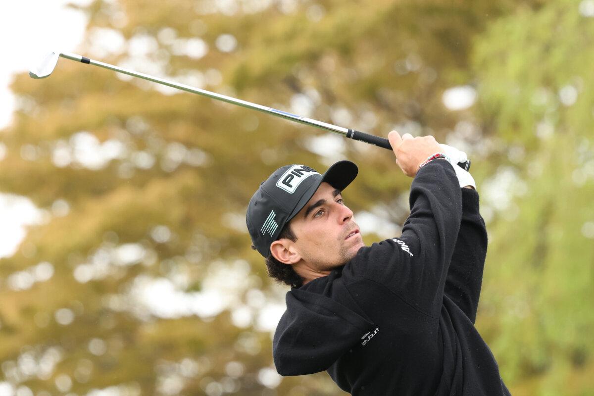 Joaquin Niemann of Torque GC hits his tee shot on the 5th hole on day two of LIV Golf Korea at Jack Nicklaus GC Korea in Incheon, South Korea on May 3, 2025. (Chung Sung-Jun/Getty Images)