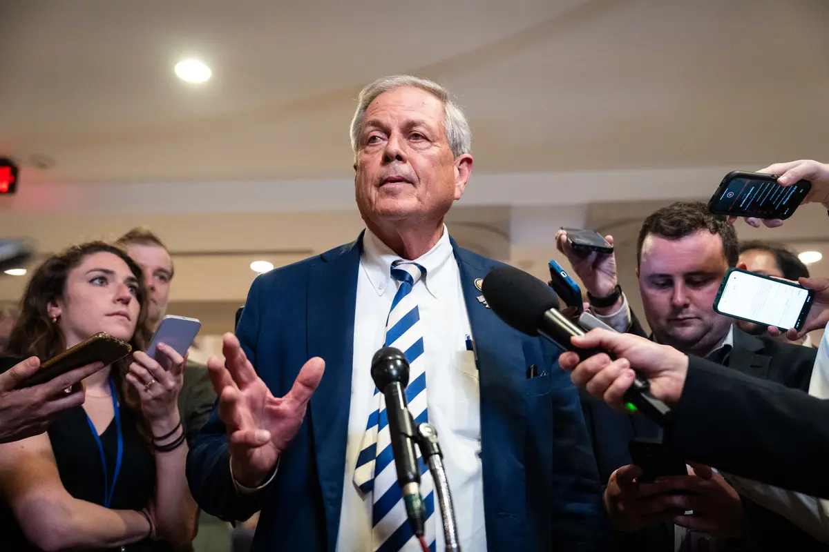 Rep. Ralph Norman (R-S.C.) speaks to reporters about a GOP meeting on reconciliation bill on Capitol Hill in Washington on May 15, 2025. (Madalina Vasiliu/The Epoch Times)