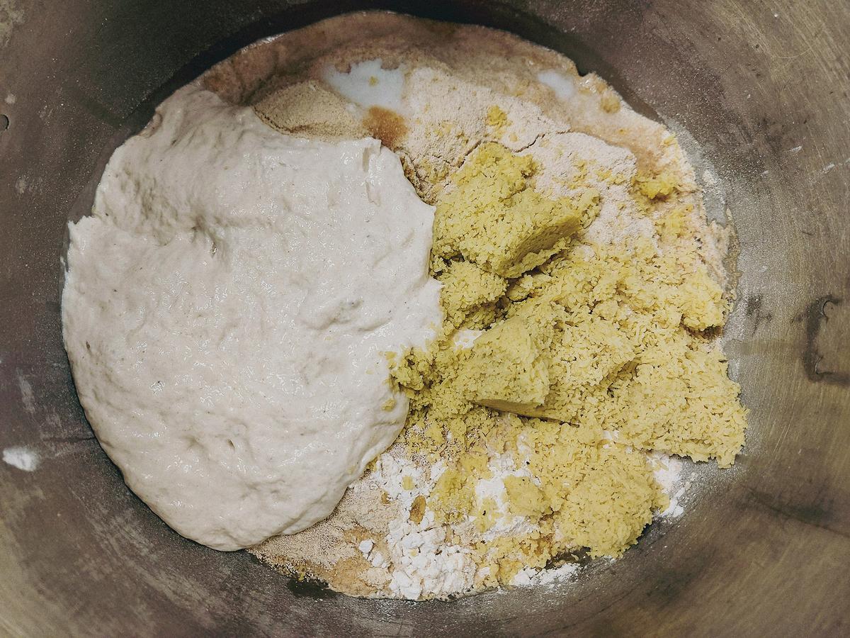 Mix the dough ingredients together until the dough looks supple but not too sticky. (Kevin Revolinski)