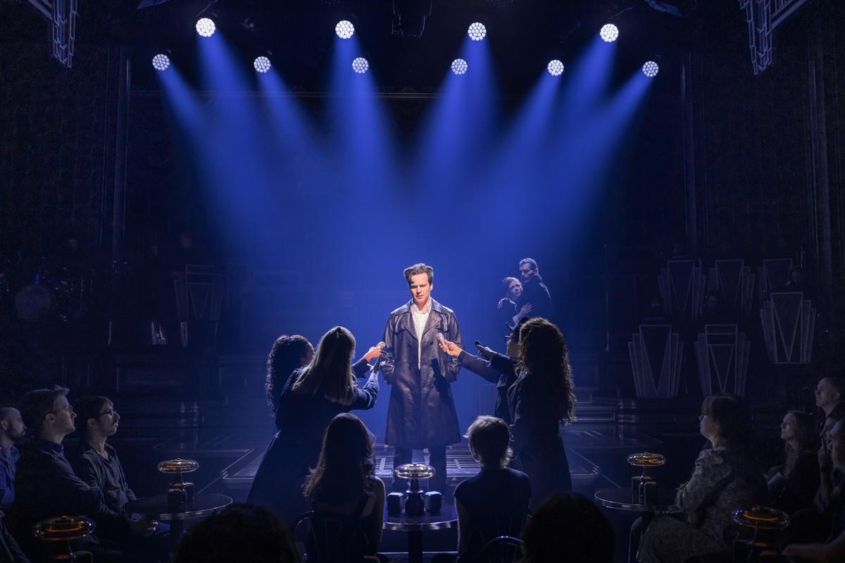 Bobby Darin (Jonathan Groff) sings, in "Just in Time." (Matthew Murphy and Evan Zimmerman)