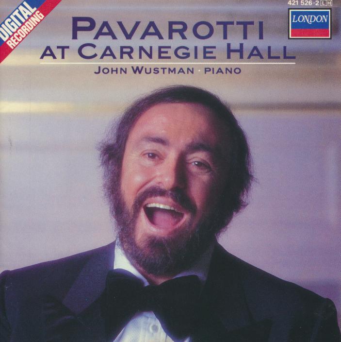 Digital recording of "Pavarotti at Carnegie Hall" with John Wustman on the piano. (Internet Archives)