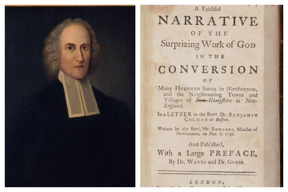 Jonathan Edwards (L) published "A Faithful Narrative of the Surprising Work of God" in 1737. (Public Domain)