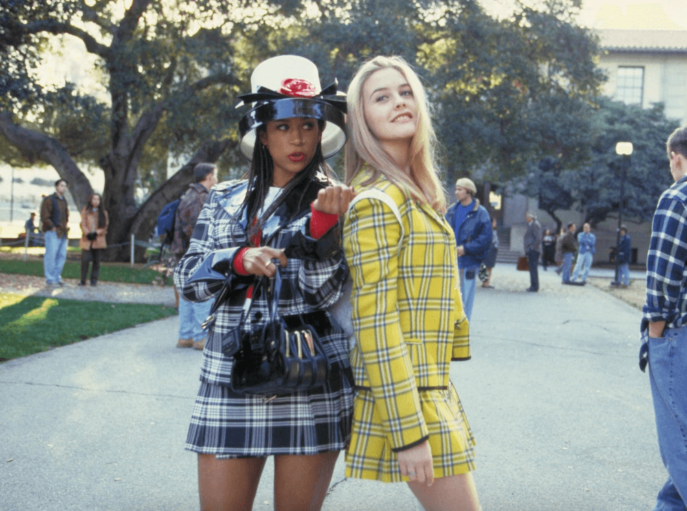 Dionne Davenport (Stacey Dash, L) and Cher Horowitz (Alicia Silverstone) are best friends and partners in altruistic makeovers in "Clueless." (Paramount Pictures)