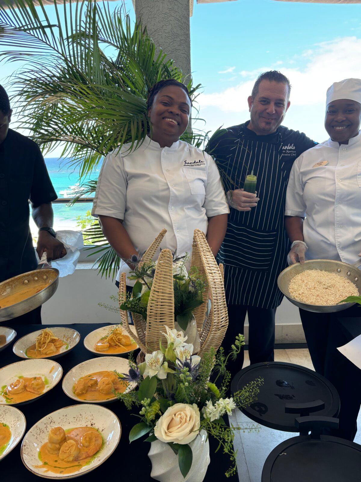 Chef Morrison and some of his crew at special lunch for returning guests. (Dreamstime/TCA)
