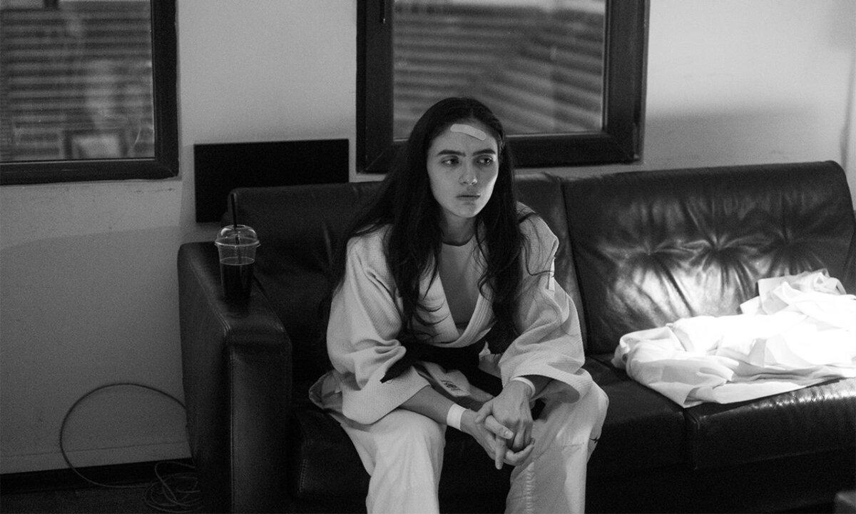 Leila Hosseini (Arienne Mandi) struggles with pressure from the Iranian regime, in “Tatami.” (XYZ Films)