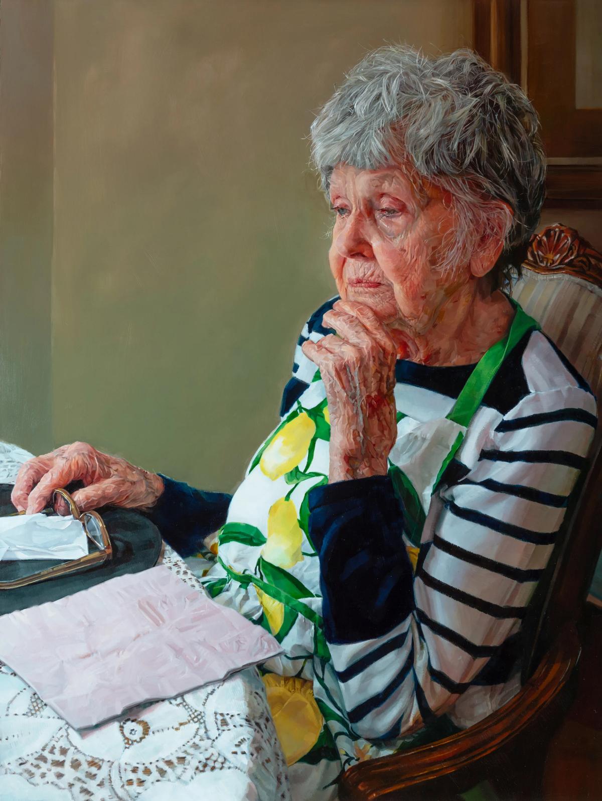 "Carlyla," 2024, by Amy Werntz. Oil on panel; 24 inches by 18 inches. (Courtesy of Amy Werntz)