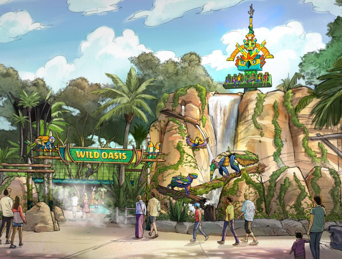 New this year is a rainforest-themed realm at Busch Gardens called Wild Oasis. It features a reimagined drop tower with state-of-the-art digital and sound effects, a multilevel climbing canopy, and a new, multispecies animal habitat. (Busch Gardens/TNS)