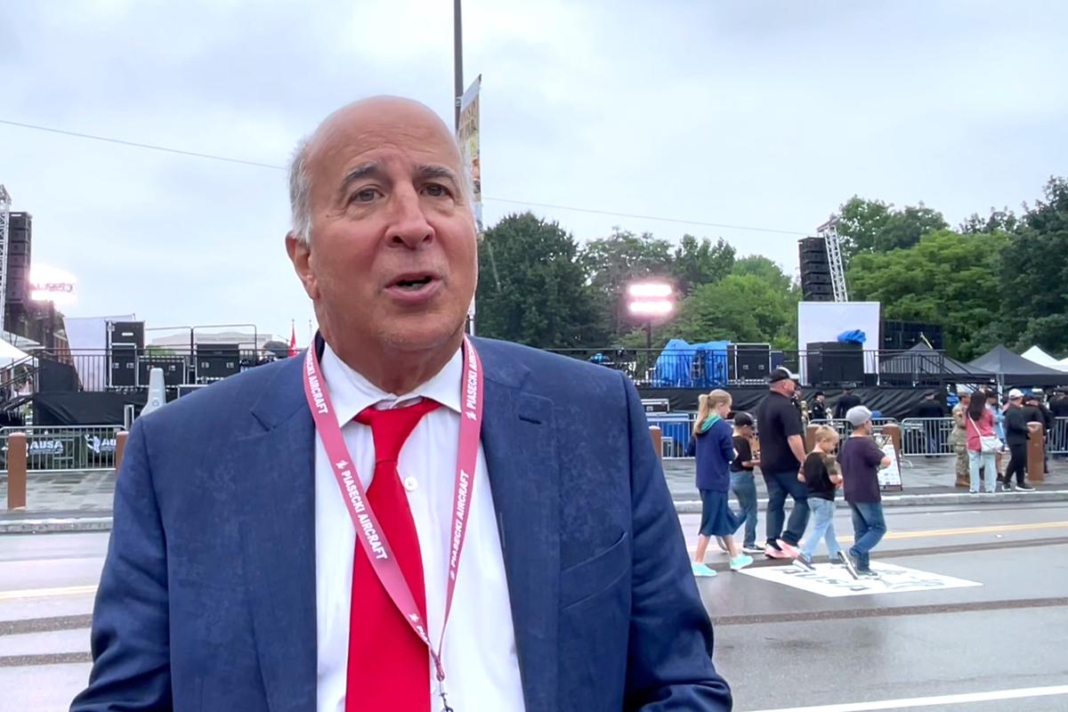 Philadelphia City Councilman Mark Squilla attends the celebration at Independence Mall on on June 14, 2025. (Frank Liang/The Epoch Times)