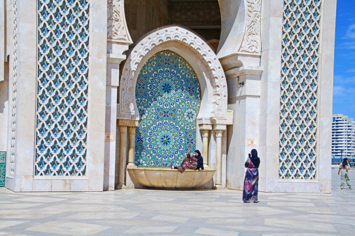 Beautiful outside grounds of the Hassan II Mosque provide plenty of photo ops. (Norma Meyer/TNS)