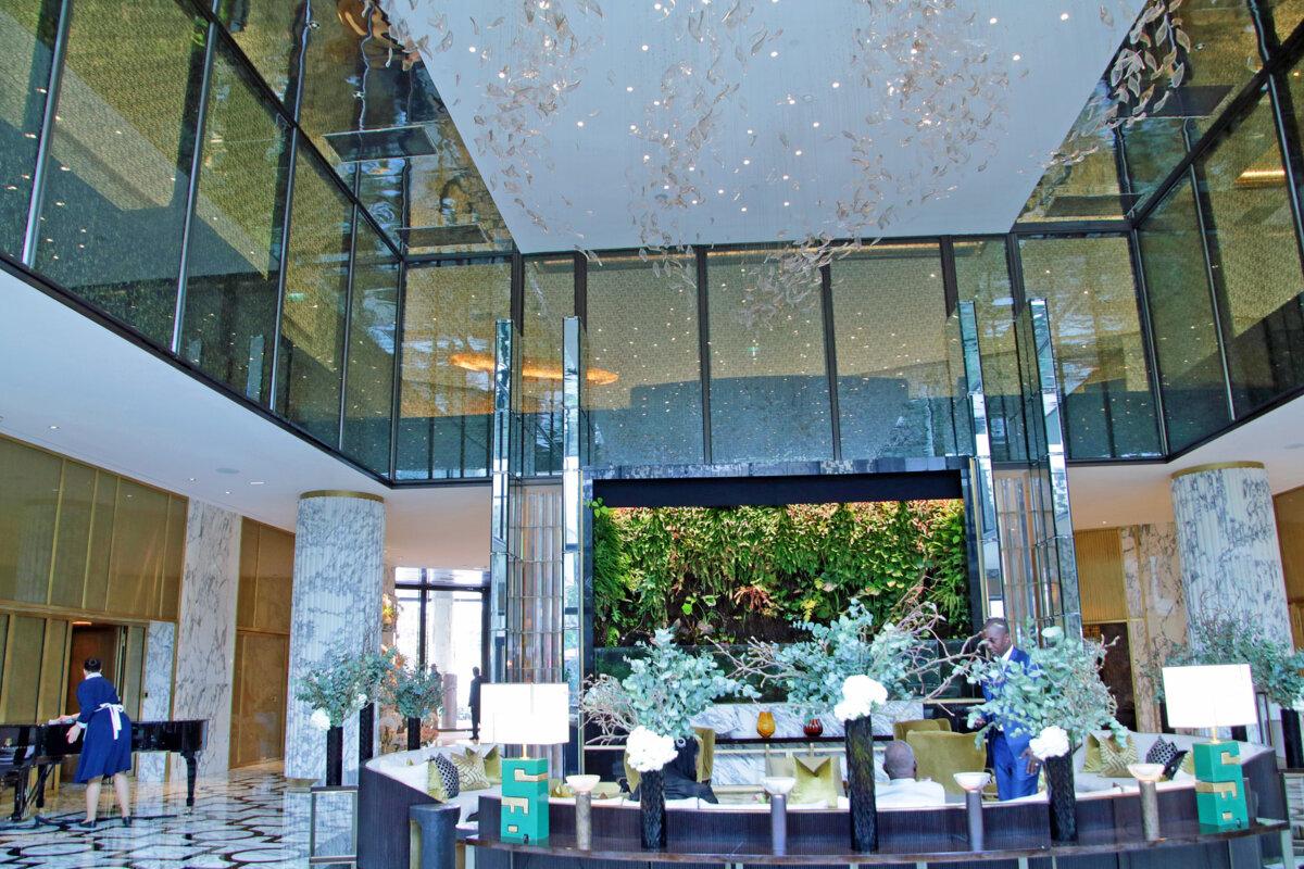 The grand lobby of the king-owned Royal Mansour Casablanca includes a combo aquarium-terrarium containing over 1,000 fish from the Amazon and Asia. (Norma Meyer/TNS)