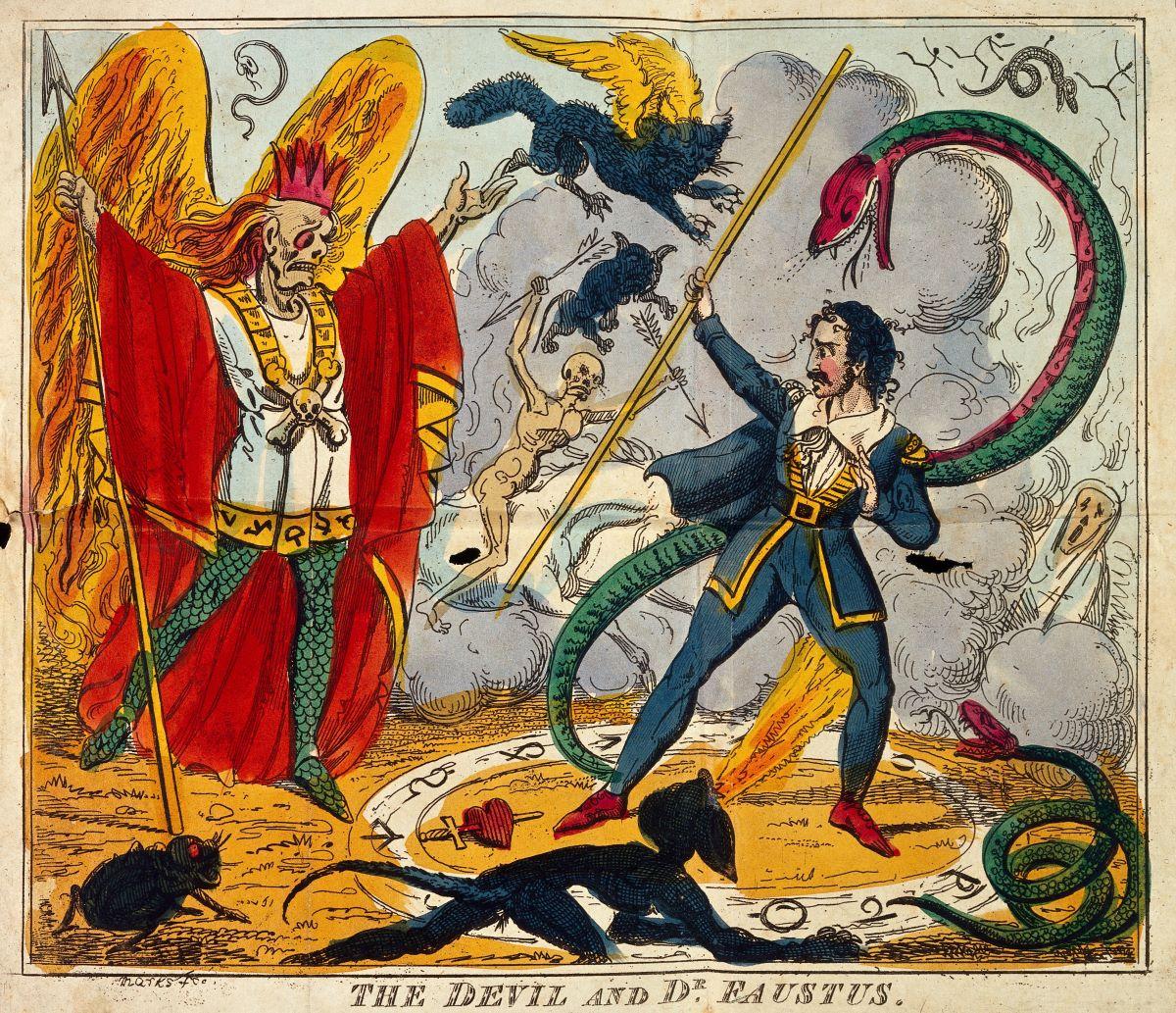 "The Devil and Doctor Faustus Meet." (<a href="https://wellcomecollection.org/search/works">Wellcome Collection</a>/<a href="https://creativecommons.org/licenses/by/4.0/">CC BY 4.0</a>)