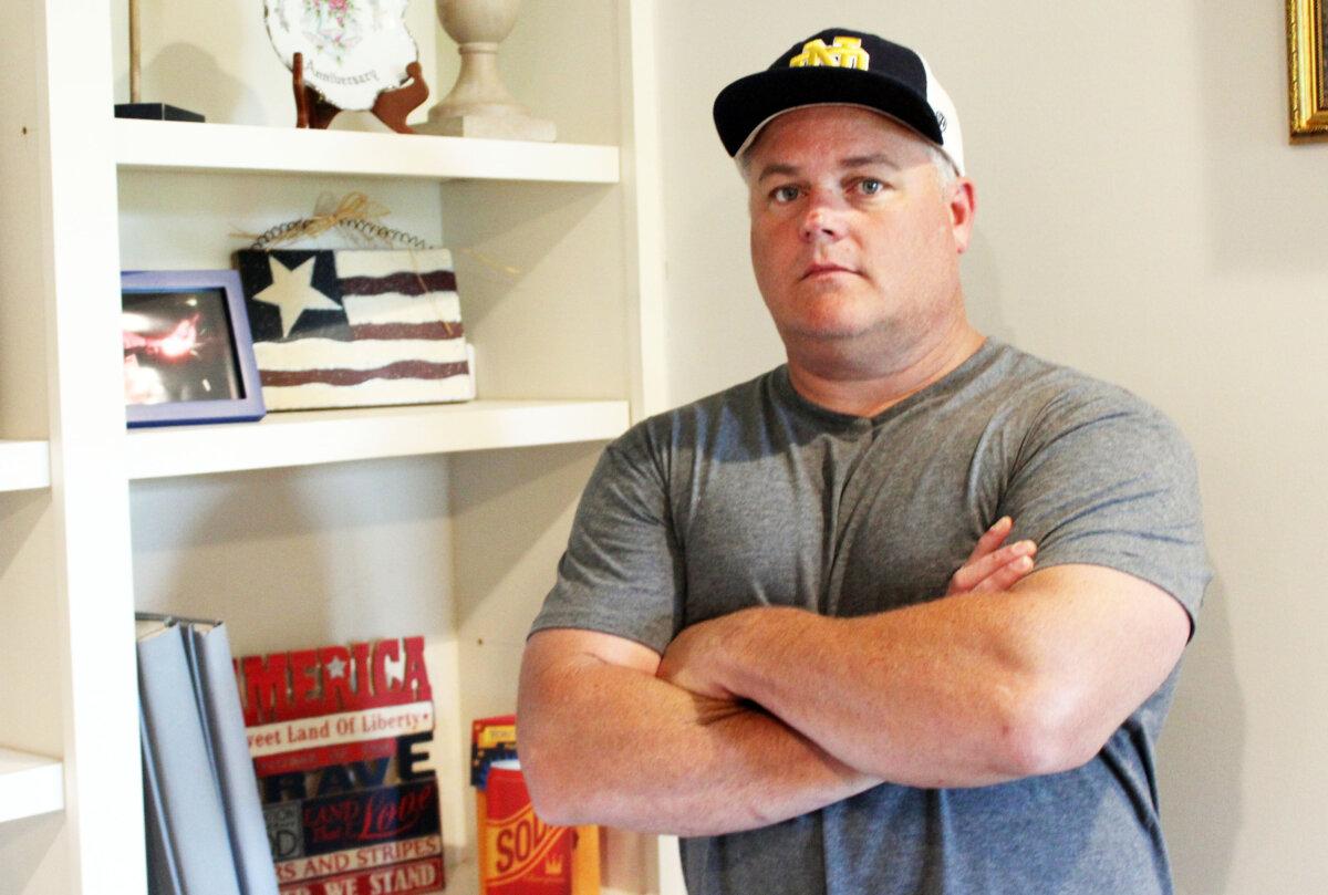 Jay Mays in his home in Stillwater, Okla., on June 23, 2025. (Michael Clements/The Epoch Times)