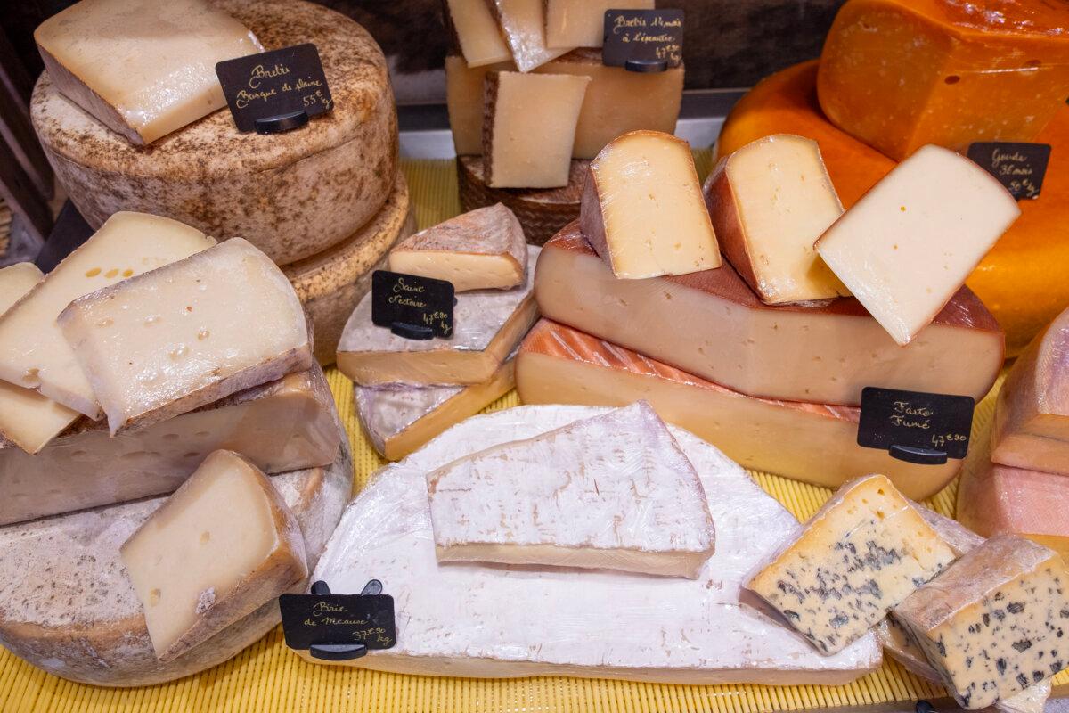 Cheese at Chez Delphine fromagerie in Bordeaux. (Benjamin Myers/TNS)