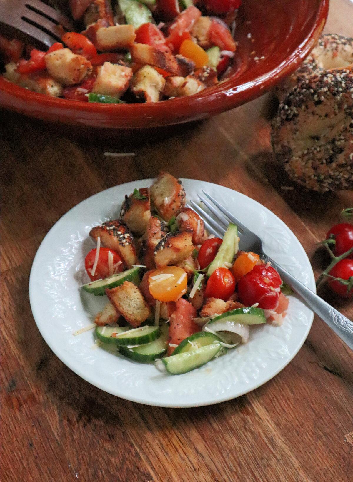 Panzanella is a great way to use up stale bread and get your fill of tomatoes. (Gretchen McKay/Pittsburgh Post-Gazette/TNS)