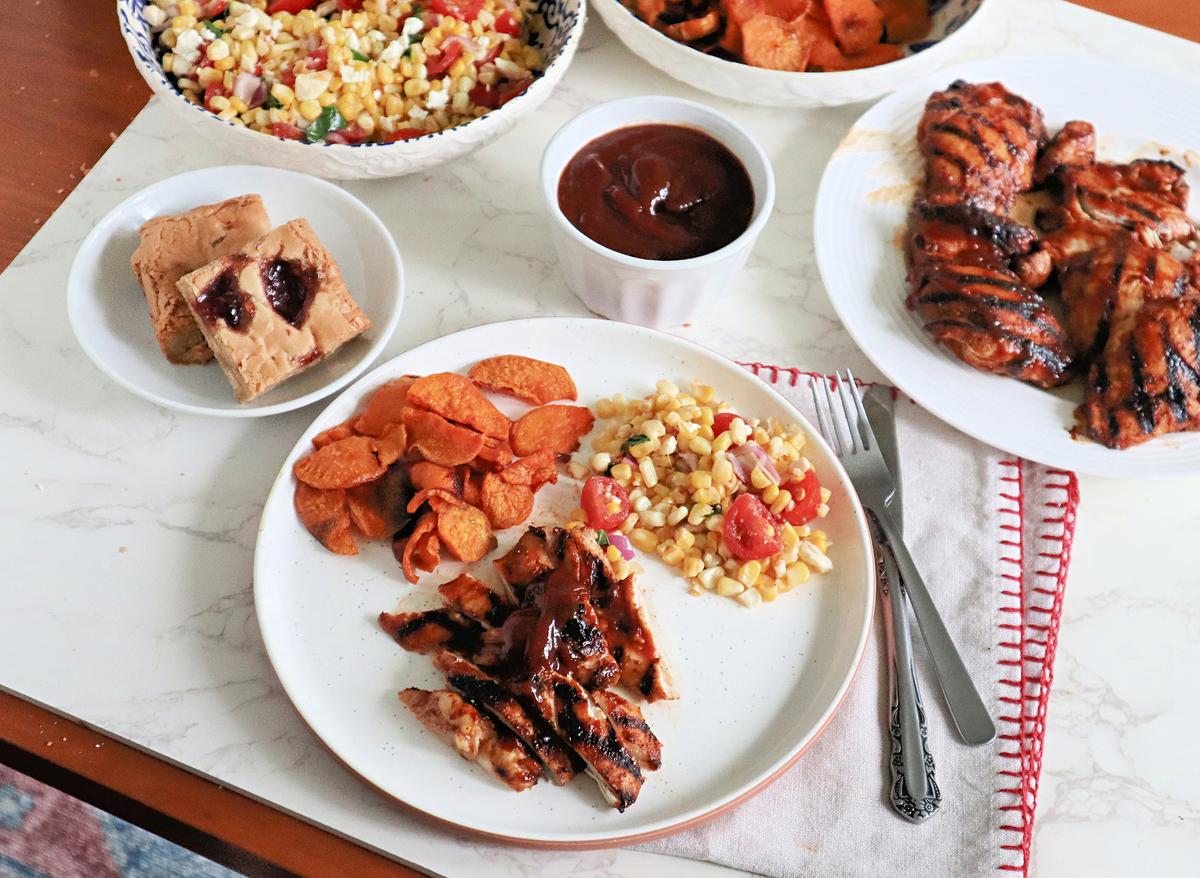 Grilled Chicken Slathered in a Homemade Barbecue Sauce Stars in This $25 Dinner for Four