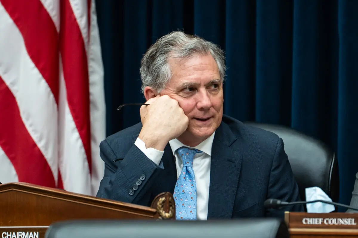 Chairman of the House Financial Services Committee Rep. French Hill (R-Ark.) presides over a hearing on Capitol Hill in Washington on June 24, 2025. (Madalina Kilroy/The Epoch Times)