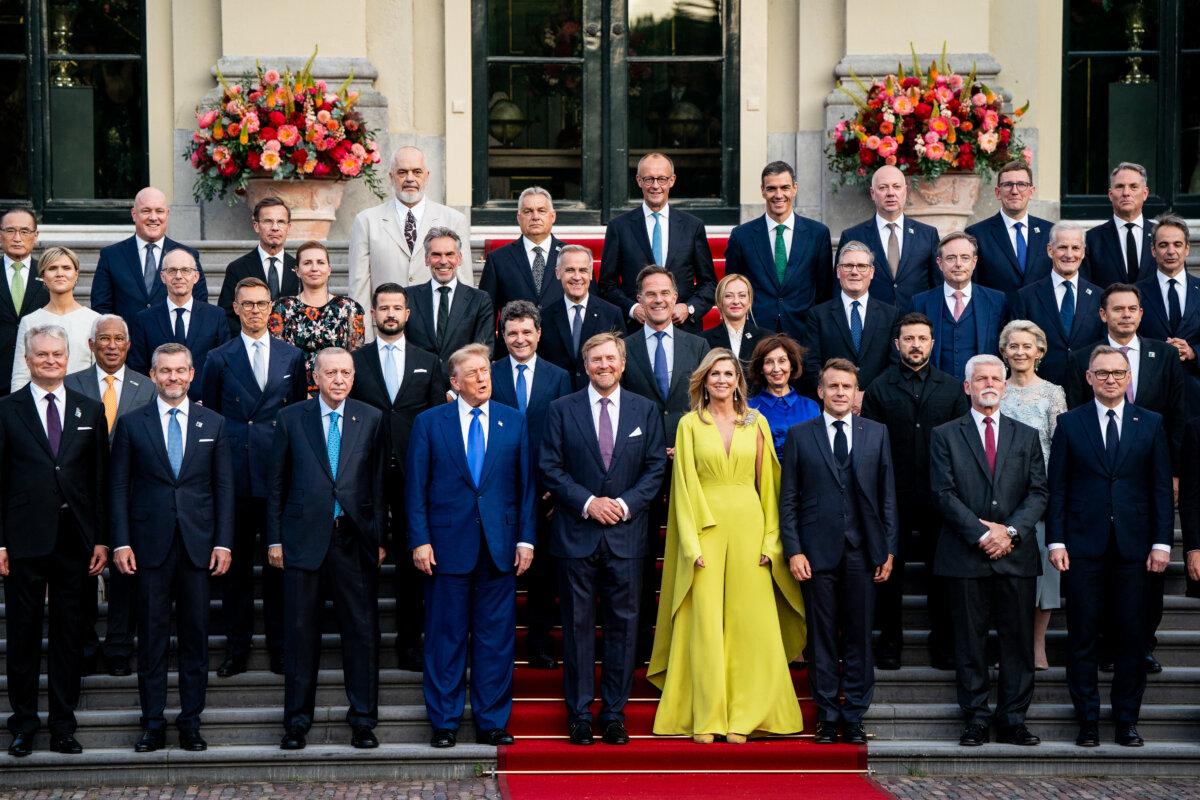 World leaders attend the NATO summit in The Hague, Netherlands, on June 24, 2025. (Haiyun Jiang/Pool/AFP via Getty Images)