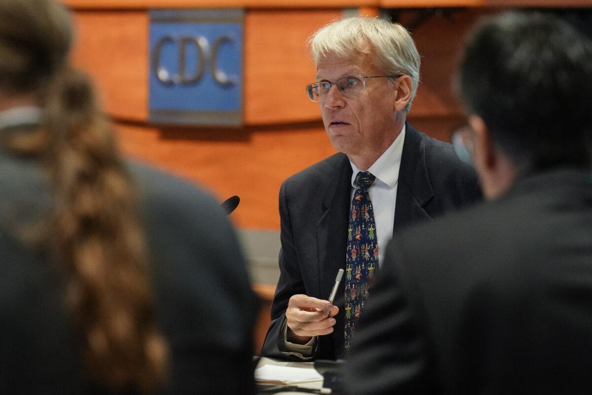 RFK Jr. Announces Repeal of Policy That Rewarded Hospitals for Reporting Staff Vaccination Rates 2 Martin Kulldorff, the new chair of the CDC's Advisory Committee on Immunization Practices, during a committee meeting in Atlanta, Ga., on June 25, 2025. (Elijah Nouvelage/Getty Images)