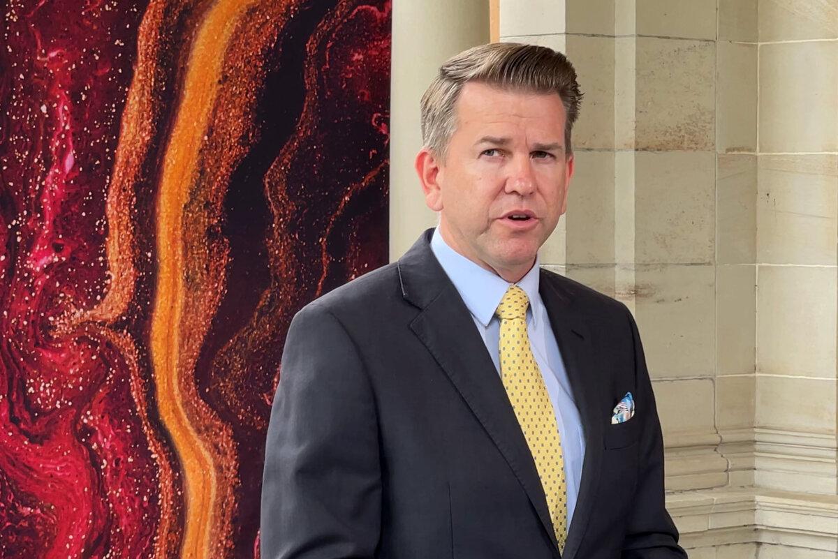 Queensland Deputy Premier Jarrod Bleijie speaks during the opening of nominations for the Queensland Greats Awards 2025 at Queensland Parliament House in Brisbane, Australia on Dec. 30, 2024. (AAP Image/Rex Martinich)