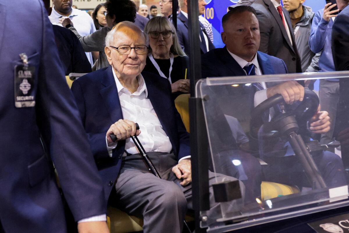 Berkshire Hathaway Chairman Warren Buffett attends the Berkshire Hathaway Inc. annual shareholders' meeting in Omaha, Neb., on May 3, 2024. (Scott Morgan/Reuters)
