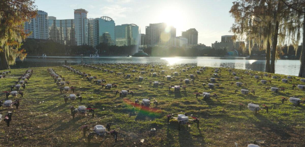 Why Cities and Towns Pick Fireworks, Drones, or Both for Independence Day | USNN World News This setup of drones—provided to the National Transportation Safety Board by drone operator Sky Elements—was documented before a show at Lake Eola that resulted in an accident in Orlando, Fla., on Dec. 21, 2024. (Screenshot via NTSB report)
