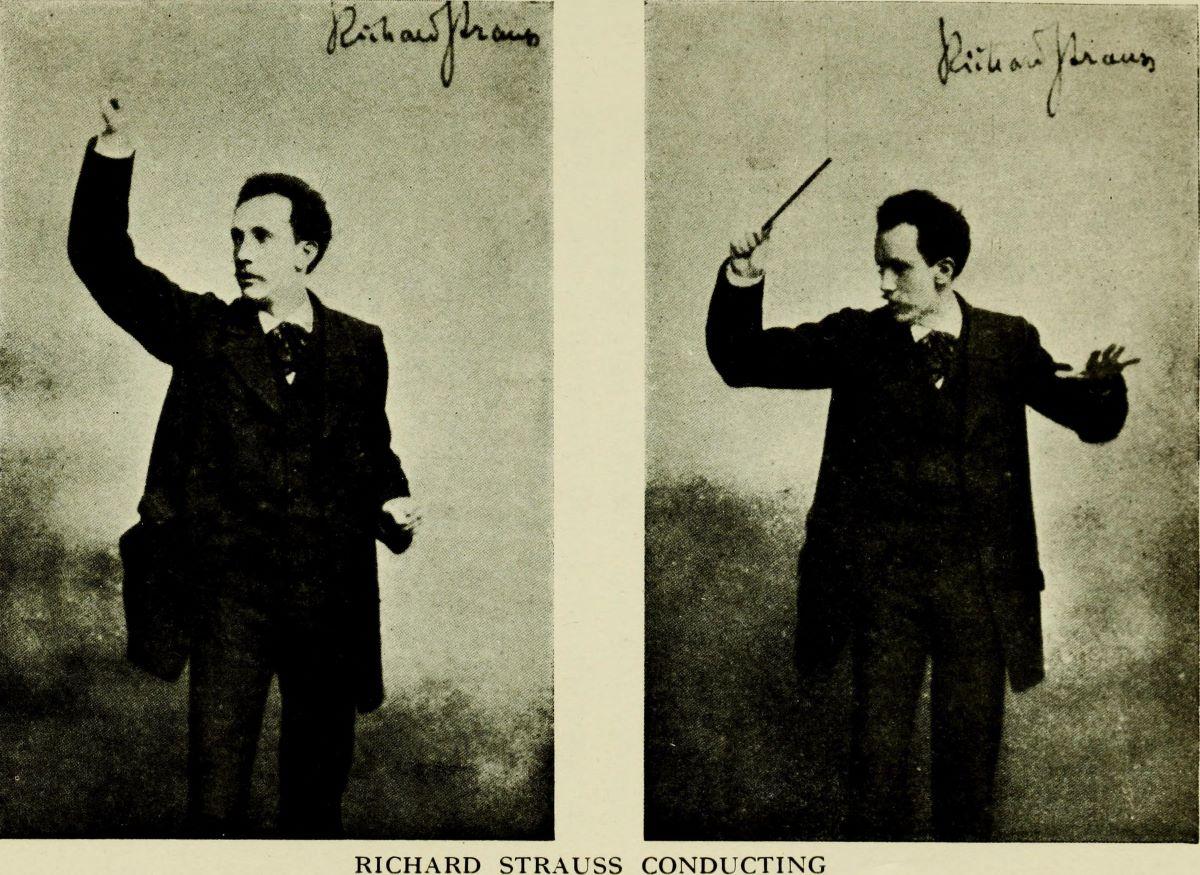 Richard Strauss conducting, taken from the book, "The Orchestra and Its Instruments." (Public Domain)