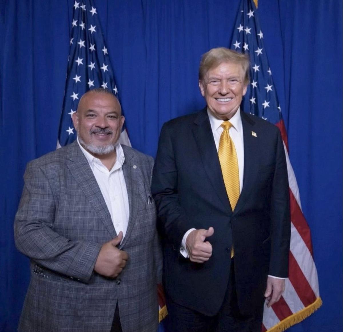 Fernando Cruz Jr. with then-Republican presidential candidate Donald Trump in 2024. (Courtesy of Fernando Cruz Jr.)