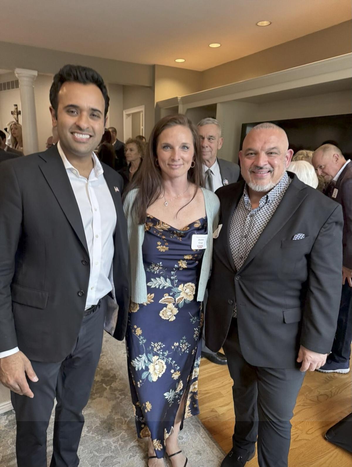 Fernando Cruz Jr. with Vivek Ramaswamy in Ohio in April 2025. (Courtesy of Fernando Cruz Jr.)