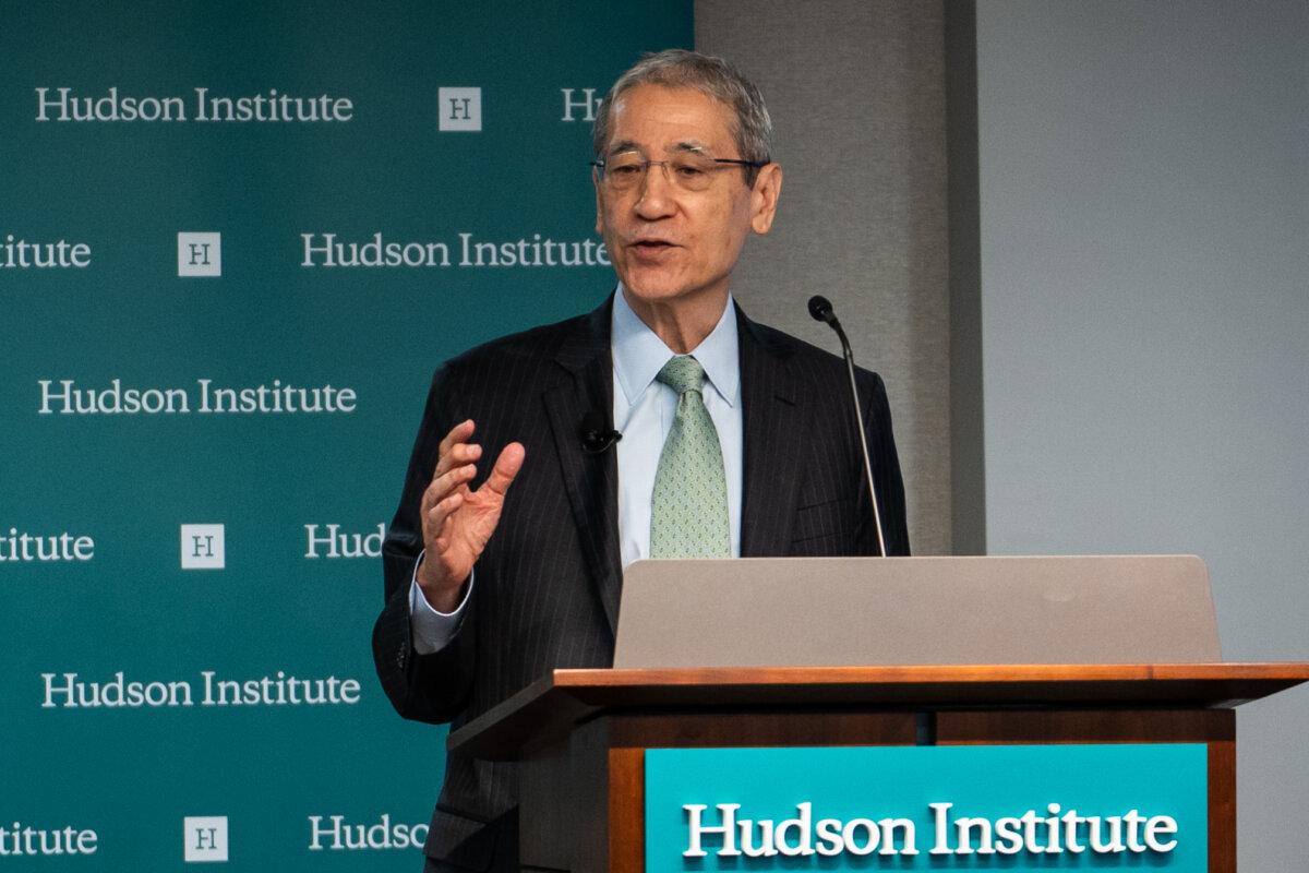 China expert Gordon Chang speaks at the Hudson Institute during an event called "After the Fall: Planning for a Post-Communist China" in Washington on July 16, 2025. (Madalina Kilroy/The Epoch Times)