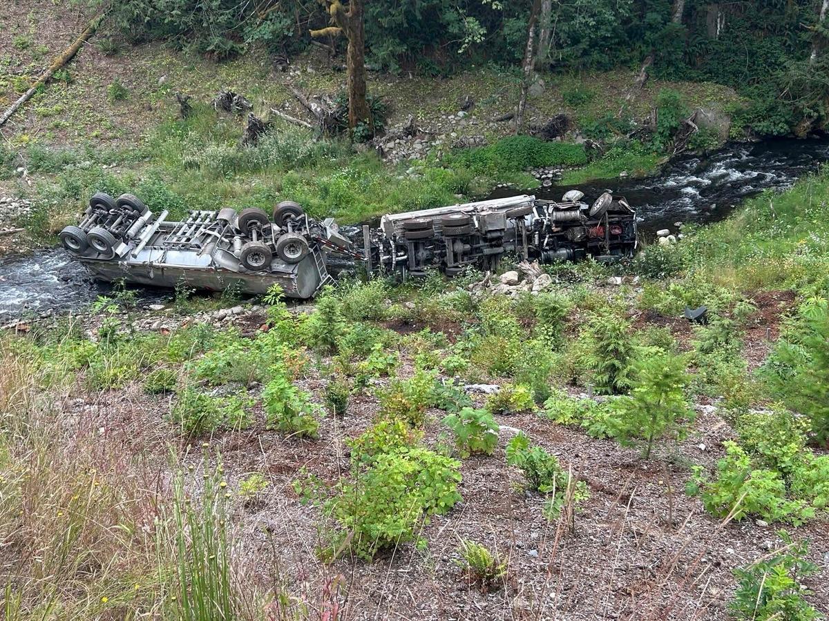 Tanker Truck Crashes and Spills Fuel Into Creek on Washington’s Olympic Peninsula