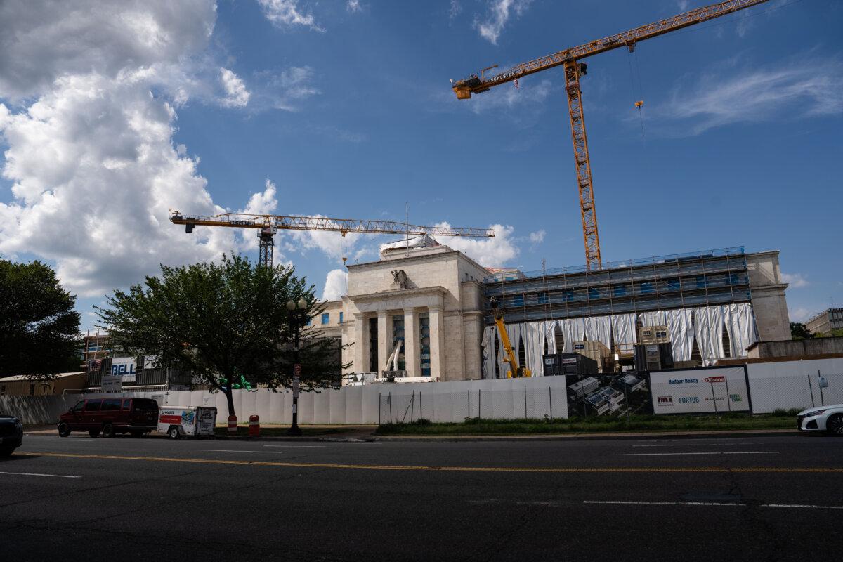 The Federal Reserve in Washington in Washington on July 21, 2025. (Madalina Kilroy/The Epoch Times)