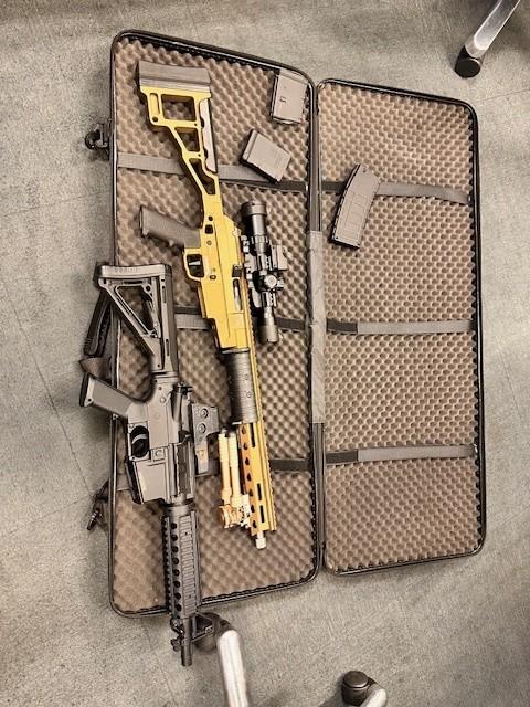 NSW Police seized two firearms found in a car featuring wording to suggest it was connected to Chinese law police and public security. (Courtesy of NSW Police)