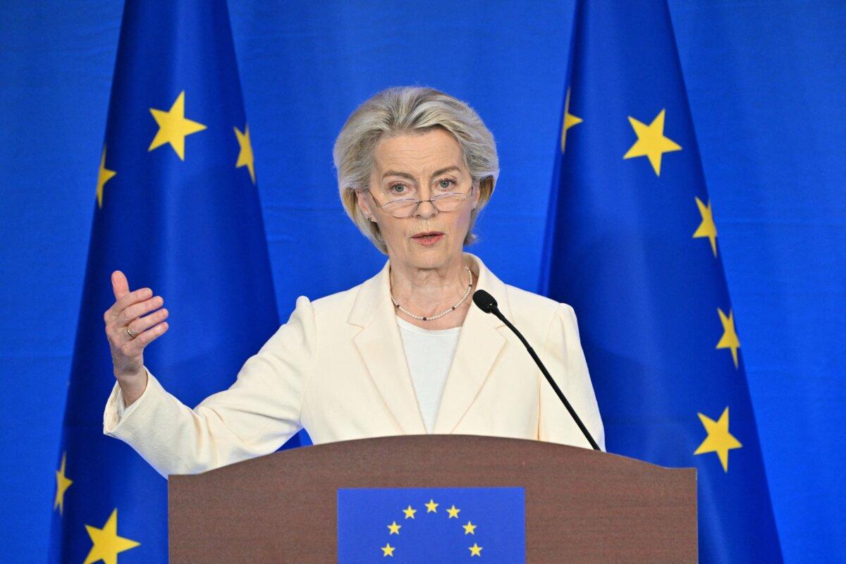 Pressure Mounts on EU to Push Beijing to Halt Russian Oil Imports 2 European Commission President Ursula von der Leyen speaks during a joint press conference with European Council President Antonio Costa after the 25th EU–China summit in Beijing on July 24, 2025. (Adek Berry/ AFP via Getty Images)