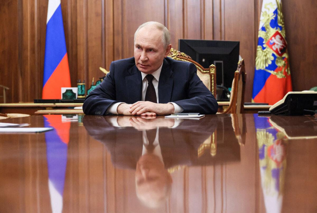 Russian President Vladimir Putin in Moscow on July 7, 2025. (Mikhail Metzel/POOL/AFP via Getty Images)
