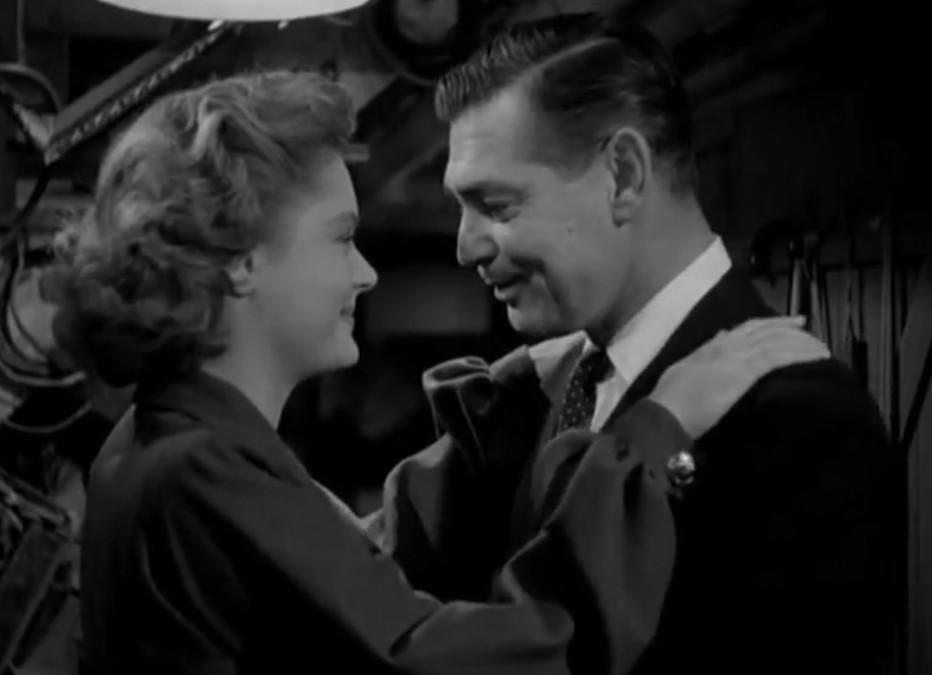 Lon (Alexis Smith) urges Charley (Clark Gable) to give up his business, in "Any Number Can Play." (MGM)