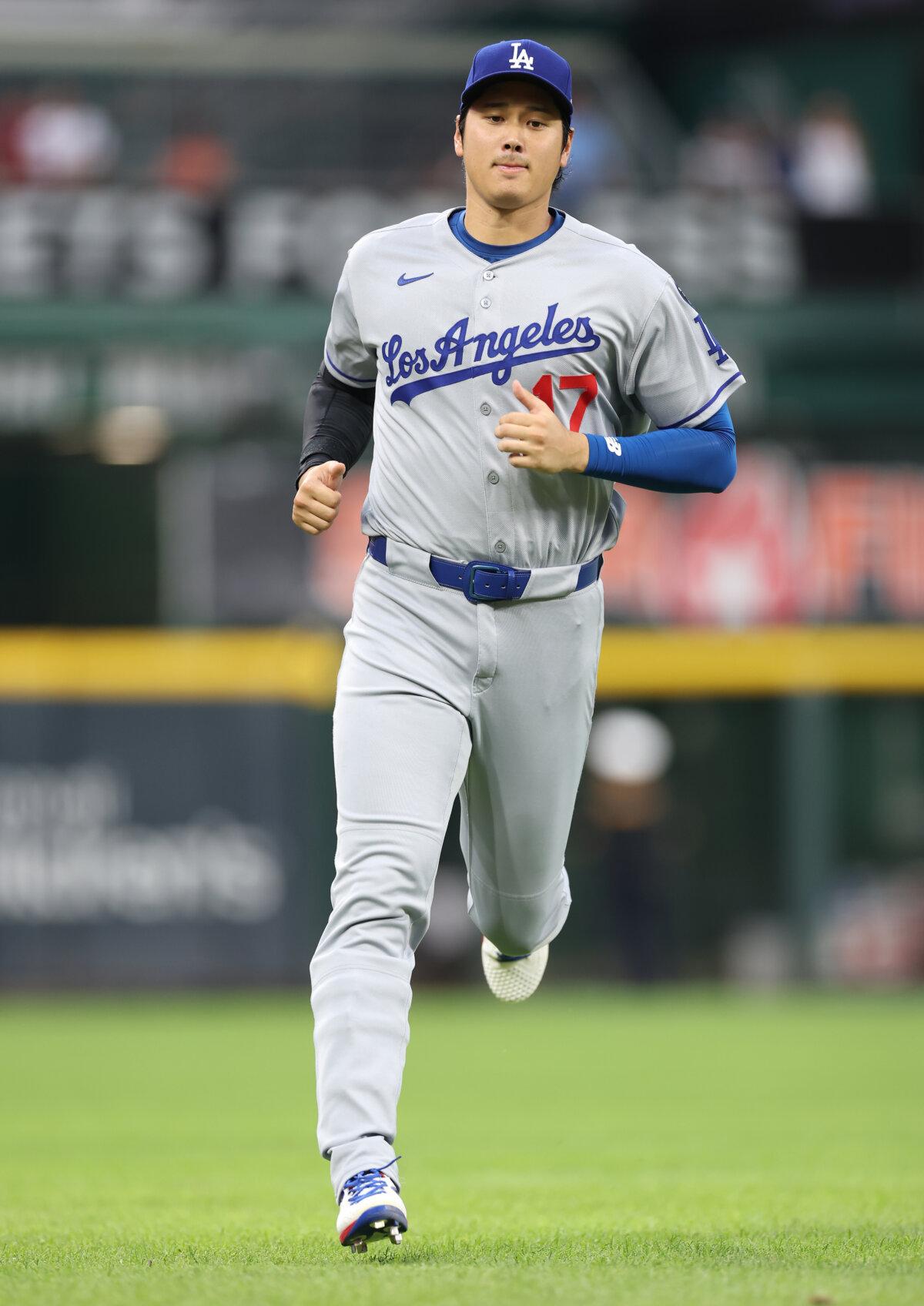 Shohei Ohtani (17) of the Los Angeles Dodgers before a game against the Cincinnati Reds at Great American Ball Park in Cincinnati, Ohio, on July 28, 2025. (Andy Lyons/Getty Images)