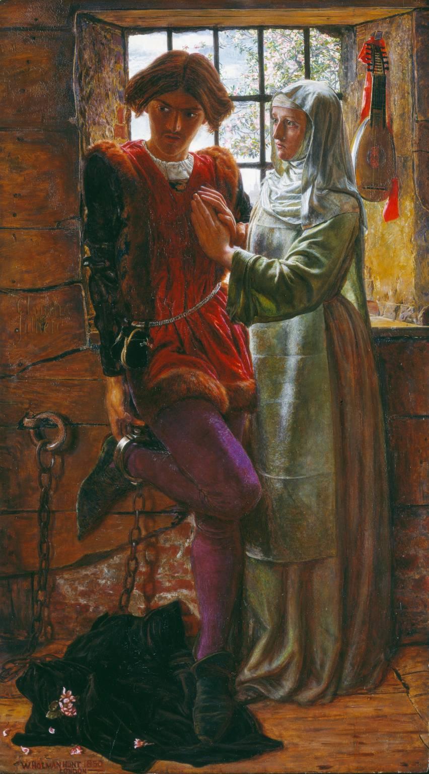 “Claudio and Isabella,” 1850, by William Holman Hunt. Claudio, a character from Shakespeare’s “Measure for Measure,” is not prepared to die. (Public Domain)