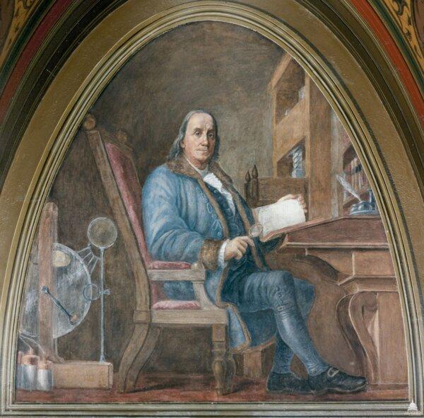 Benjamin Franklin by Constantino Brumidi (circa 1873). U.S. Capitol. (Public Domain)