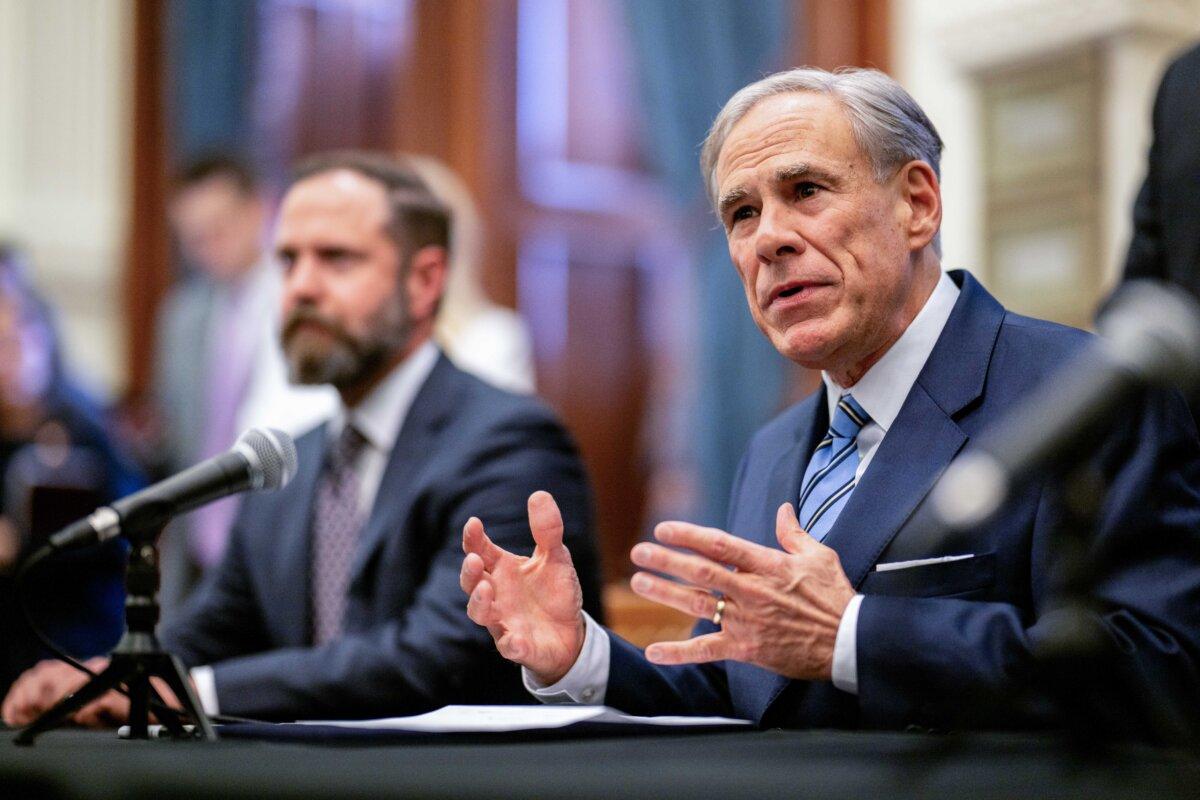 Texas Gov. Greg Abbott speaks during a bill signing in the State Capitol in Austin on April 23, 2025. (Brandon Bell/Getty Images)