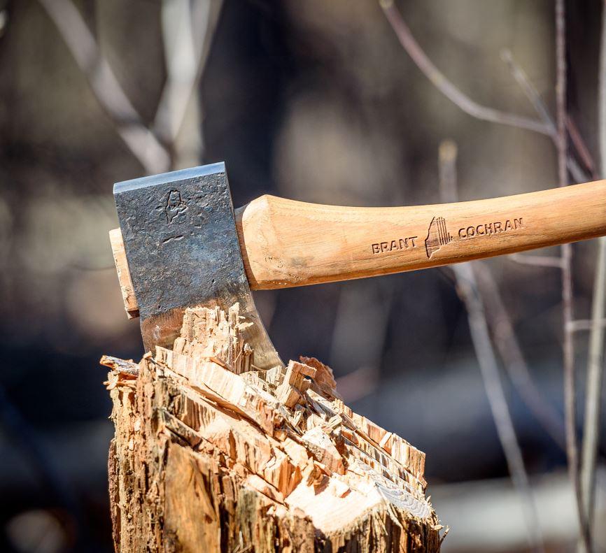 All of the company’s axes are made at its shop in South Portland, Maine. They are guaranteed for the life of the axe, “which should be several generations,” said co-founder Mark Ferguson. (Courtesy of Brant & Cochran)